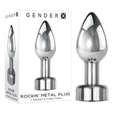 Gender X ROCKIN' METAL PLUG - Metallic 9.3 cm USB Rechargeable Butt Plug