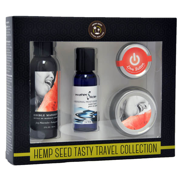 Hemp Seed Tasty Travel Collection - Watermelon Scented Lotion Kit - 4 Piece Set