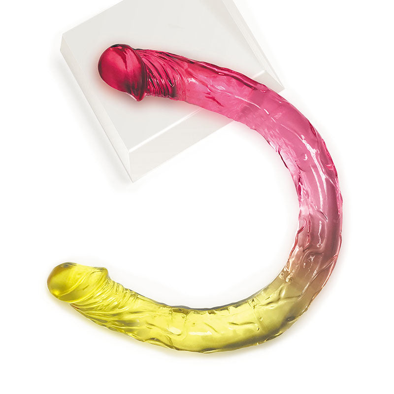 Shades 17'' Jelly Double Dong - Pink/Gold