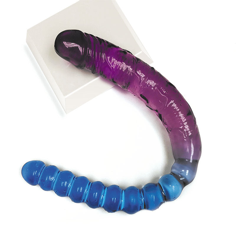 Shades 17'' Jelly Double Dong - Violet/Blue