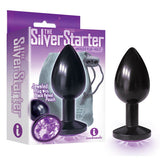 The Silver Starter - Anodised  7.1 cm (2.8'') Butt Plug with Violet Round Jewel