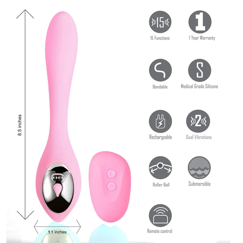 Maia Harmonie -   21.6 cm USB Rechargeable Vibrator with Wireless Remote