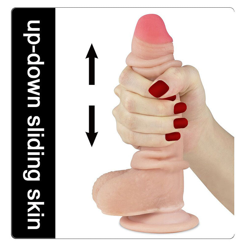 Sliding Skin Dual Layer Dong -  17.8 cm (7'') Dong with Flexible Skin