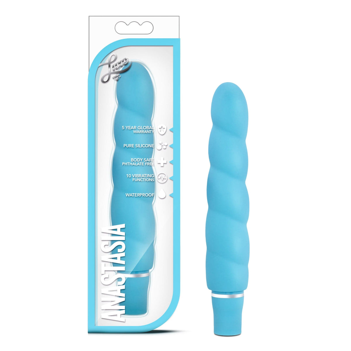Luxe Anastasia Aqua 5.25 Inch Vibrating Silicone Toy > Vibrators > Standard Vibrators