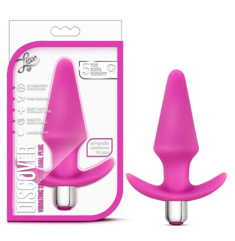 Luxe Discover Pink Anal Plug with 10 Vibrating Functions Pink Butt Plugs - Vibrating