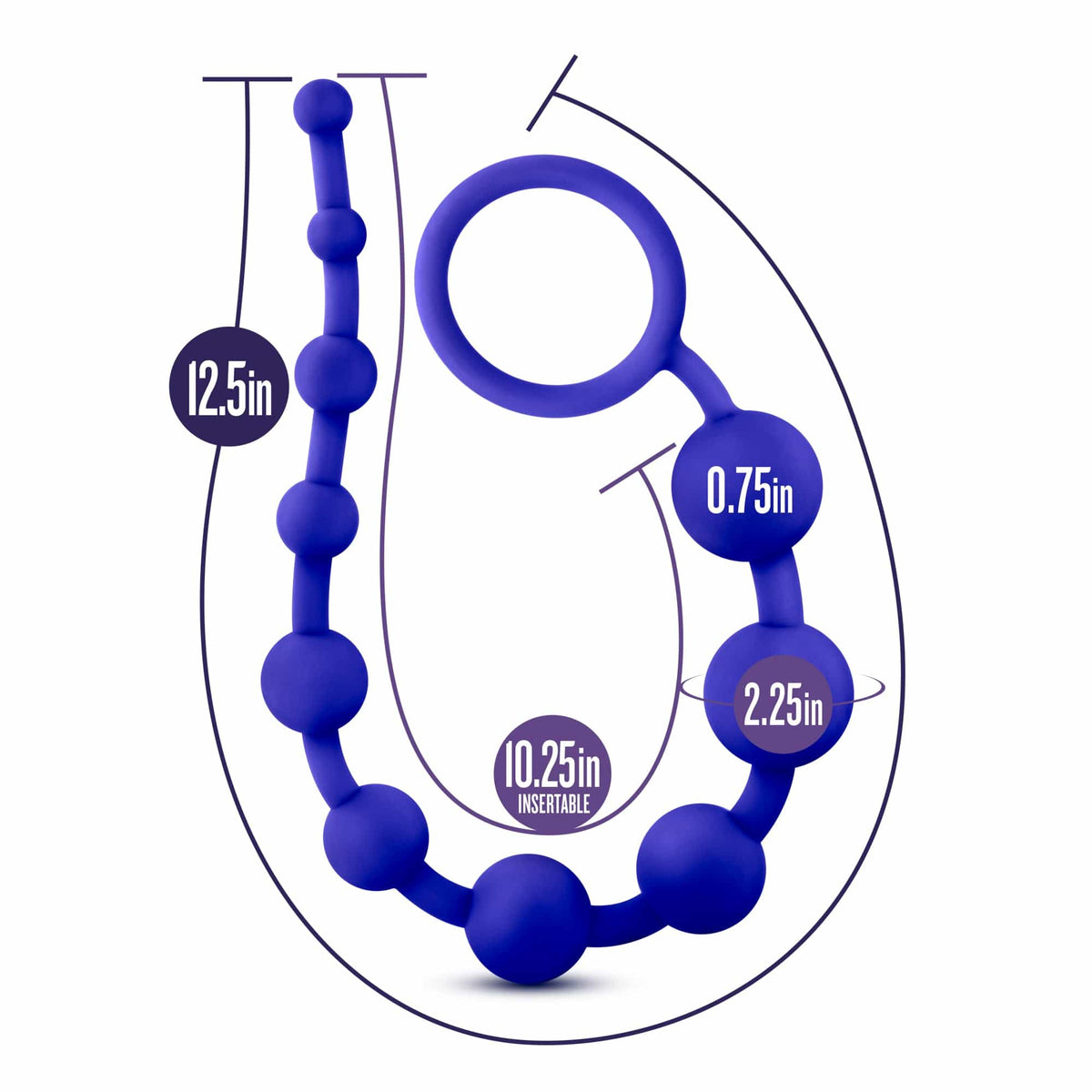 Luxe Silicone 10 Beads Indigo Anal Toy 12.5 Inch Length > Anal Range > Anal Beads
