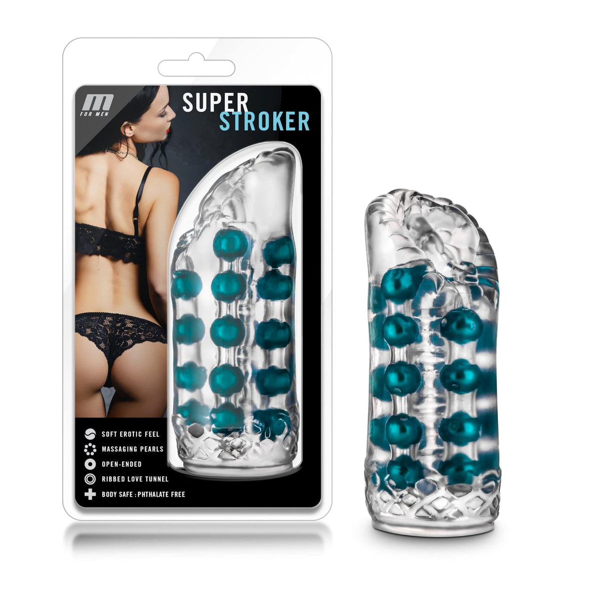M for Men Super Stroker Clear – Realistic Male Stroker > Sex Toys For Men > Masturbators > Manual