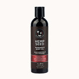 Hemp Seed Massage & Body Oil - Kashmir Musk (Brandy, Magnolia & Vanilla Musk) Scented - 237 ml