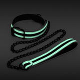 GLO Bondage Collar and Leash - Glow In Dark Restraint