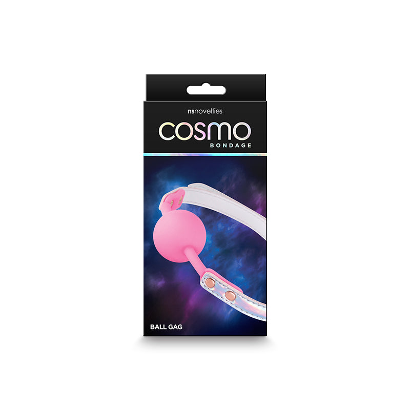 Cosmo Bondage Ball Gag - Rainbow - Metallic Rainbow/Pink Mouth Restraint