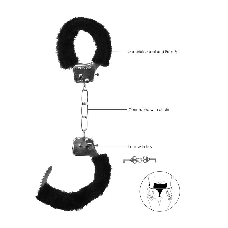 OUCH! Black & White Beginner's Furry Hand Cuffs – Adult Stuff Warehouse
