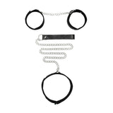 OUCH! BW Velcro Collar With Leash And Hand Cuffs -  Restraints