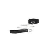 OUCH! BW Velcro Collar With Leash And Hand Cuffs -  Restraints