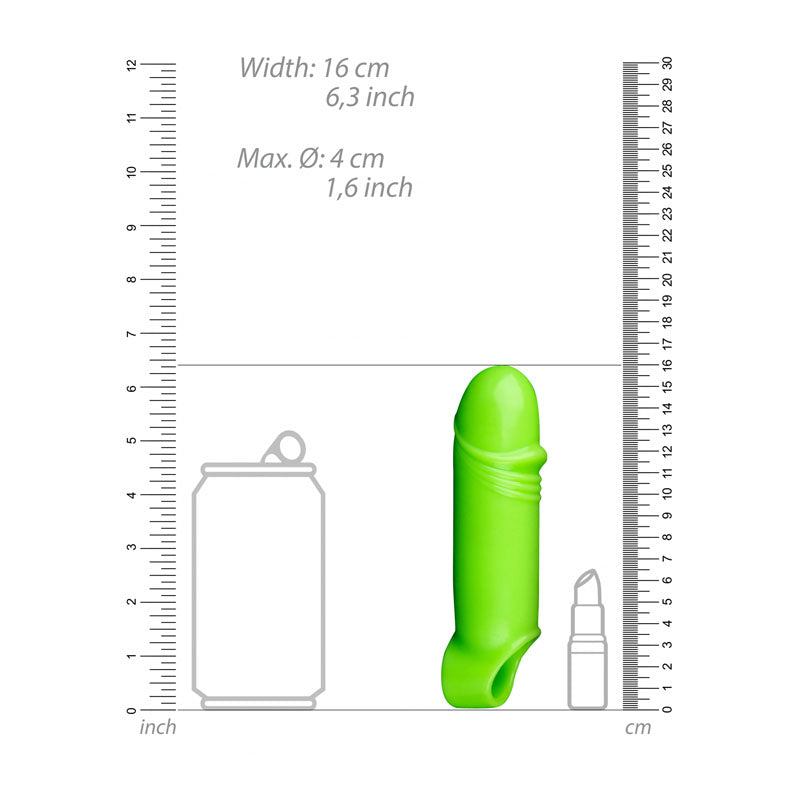 OUCH! Glow In The Dark Smooth Thick  Penis Extension Sleeve -16 cm Penis
