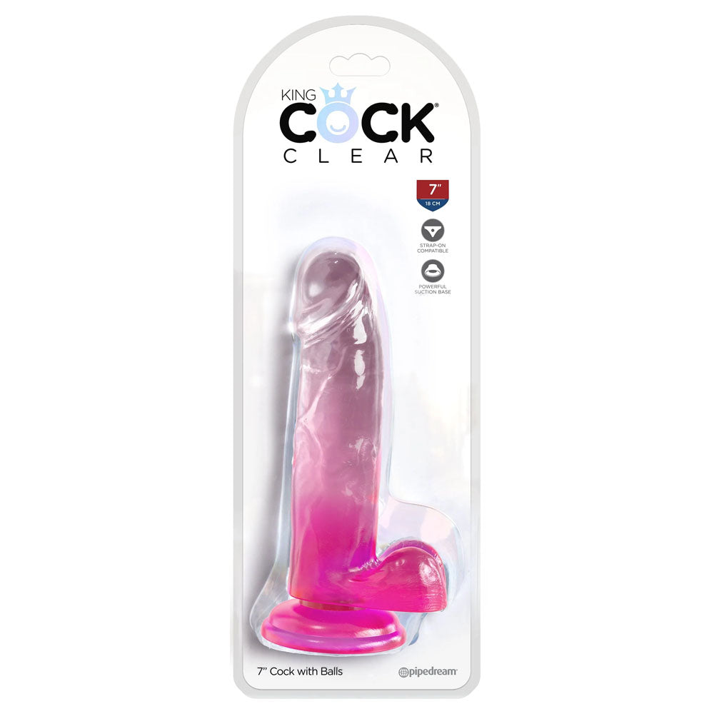 King Cock Clear 7'' Cock with Balls -