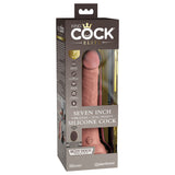 King Cock Elite 7'' Vibrating Dual Density Cock with Remote -  17.8 cm