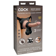 King Cock Elite Ultimate Vibrating Silicone Body Dock Kit 17.8 cm Strap on