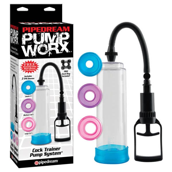 Pump Worx Cock Trainer Pump System Clear Penis Pump with Three Sleeves