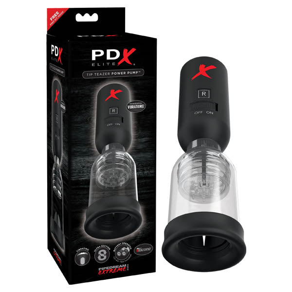 PDX Elite Tip Teazer Power Pump -  Vibrating Penis Head Pump