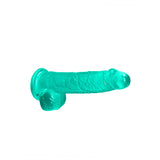 RealRock 6'' Realistic Dildo With Balls - Turquoise