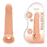 REALROCK 9'' Realistic Penis Extender with Rings -  22.9 cm Penis Extension Sleeve