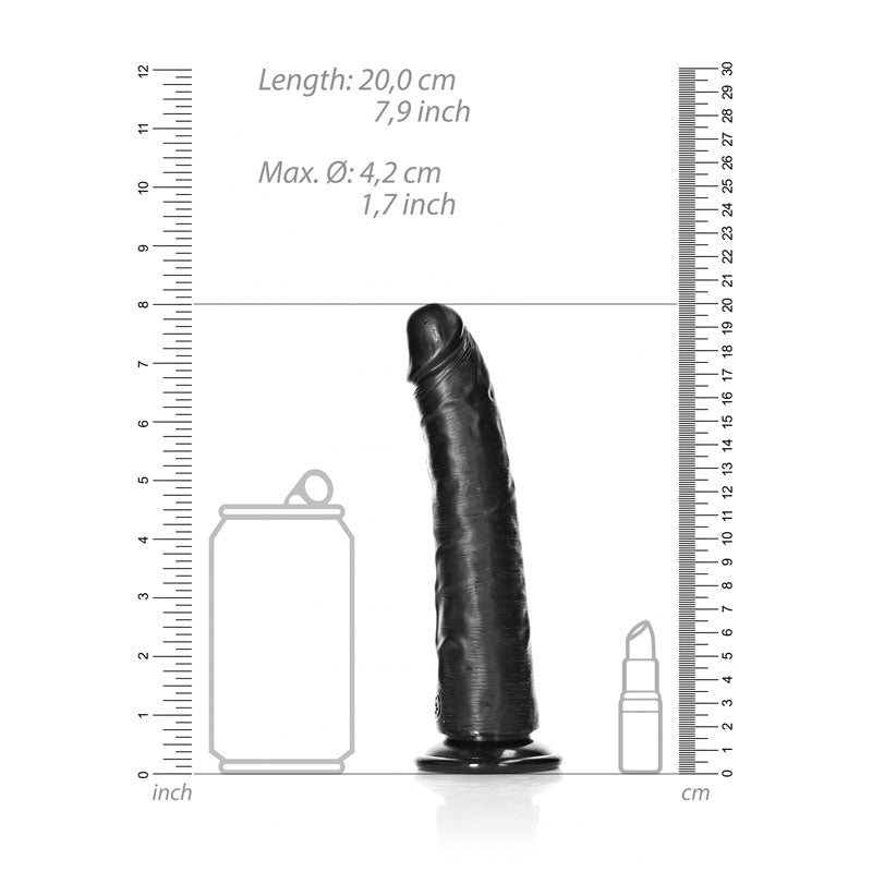 REALROCK Realistic Slim Dildo with Suction Cup - 18 cm (7'') Dong