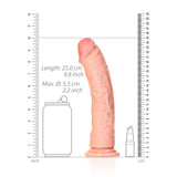 REALROCK Realistic Regular Curved Dildo with Suction Cup -  23 cm (9'') Dong
