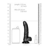 REALROCK Realistic Regular Curved Dong with Balls -  15.5 cm (6'') Dong