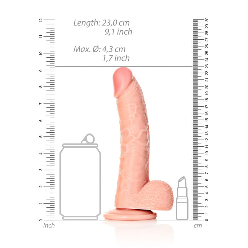 REALROCK Realistic Regular Curved Dong with Balls - 20.5 cm (8'') Dong