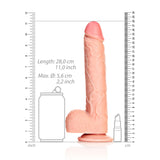 REALROCK Straight Realistic Dildo with Balls -25.5 cm (10'') Dong