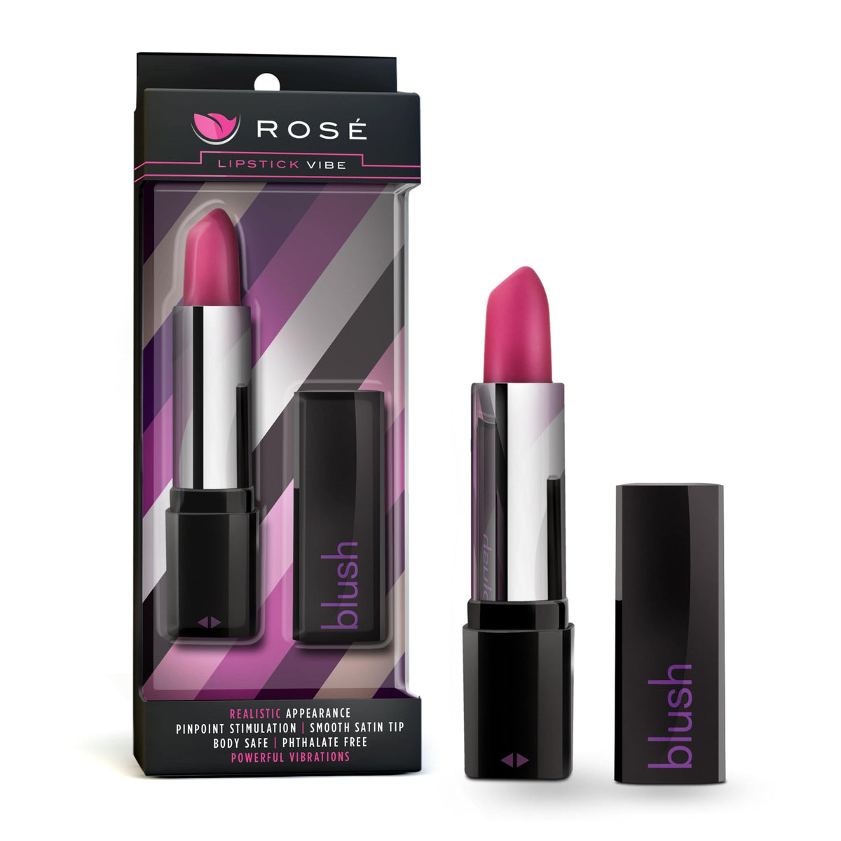 Rose Lipstick Vibe Black 4 Inch Compact Pleasure Toy > Vibrators > Mini Vibrators