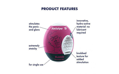 Satisfyer Masturbator Egg Bubble Compact Pleasure Device > Sex Toys For Men > Masturbators Cup