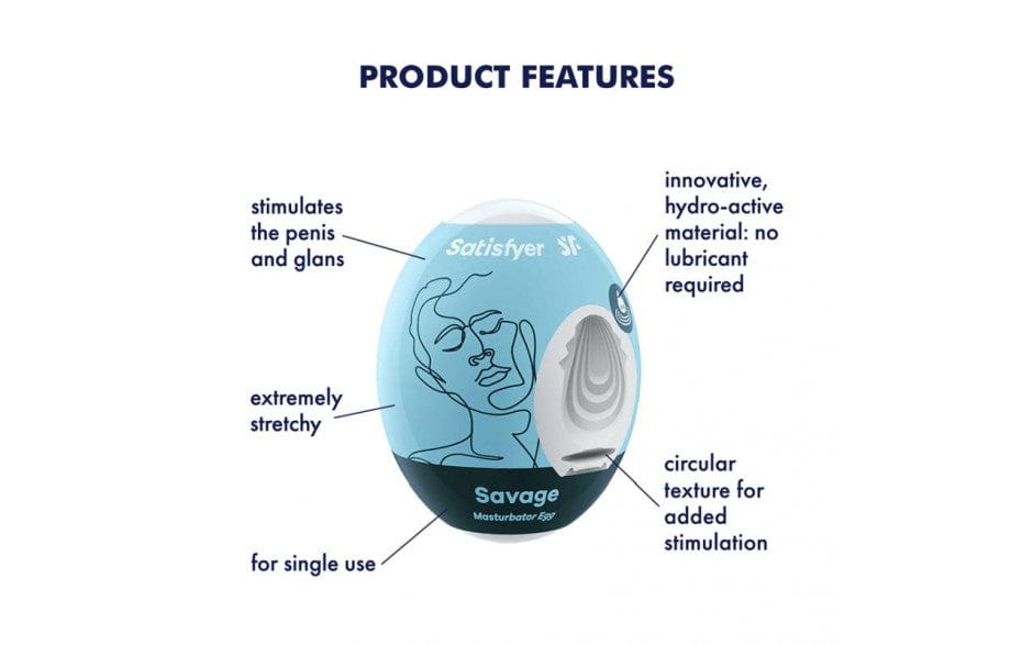 Satisfyer Masturbator Egg Savage – Hydro-Active Material Compact Male Masturbator Toy Secondary image