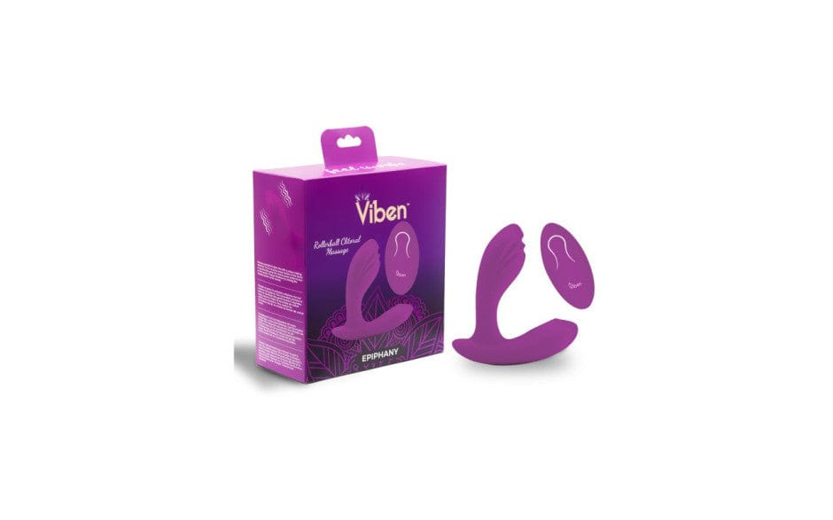 Viben Epiphany Rollerball Dual-Stim Massager w Remote Berry Finger Stimulator