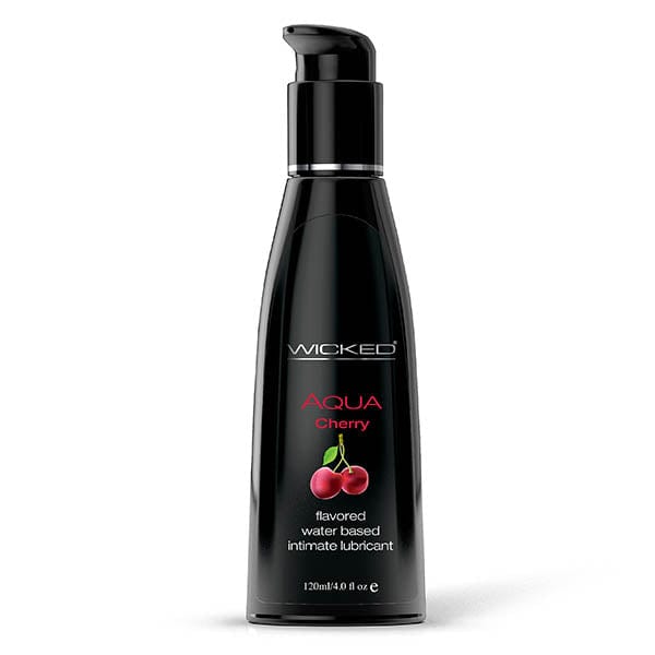 Wicked Aqua Cherry Water Based Lubricant 30 ml (1 oz) Bottle Flavoured Lube