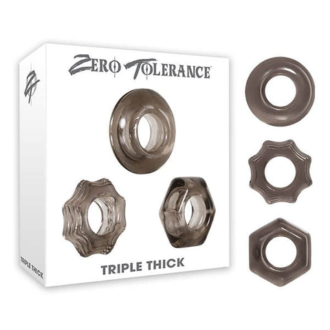 Zero Tolerance Triple Thick - Smoke Cock Rings - Set of 3 COCK RING Set