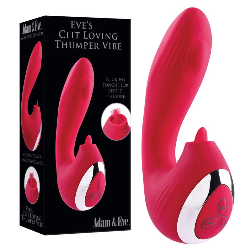 Adam & Eve VIBRATORS Pink Adam & Eve EVES CLIT LOVING THUMPER VIBE -  cm USB Rechargeable Vibrator with Flicking Clit Stimulator 844477020051