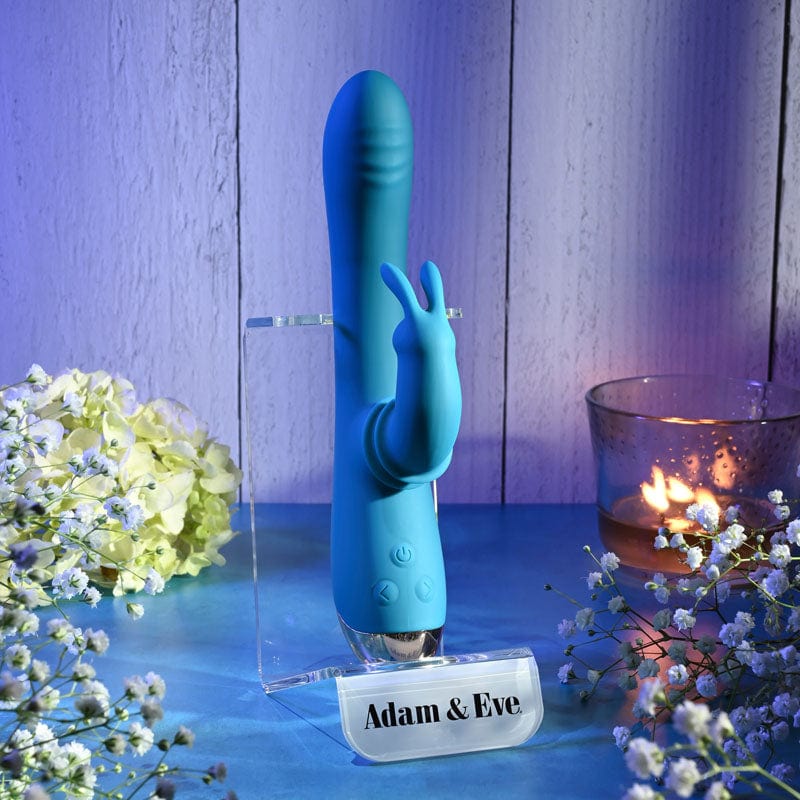 Adam & Eve VIBRATORS-RABBIT Blue Adam & Eve SHIMMY & SHAKE VELVET RABBIT Vibrator 844477020013