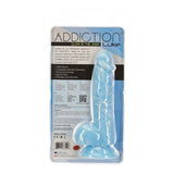Addiction Adult Toys Blue Luke 7.5in Glow in the Dark Dildo with Balls Blue 677613875198