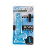 Addiction Adult Toys Blue Luke 7.5in Glow in the Dark Dildo with Balls Blue 677613875198