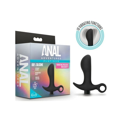 Anal Adventures Platinum Silicone Prostate Massager 01 Black > Anal Range > Prostate Massagers