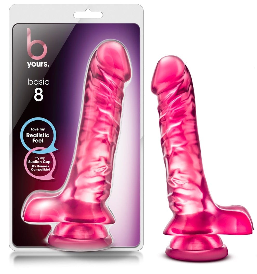 B Yours Basic 8 Pink Realistic Dildo with Suction Cup Pink DONGS