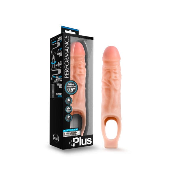 Blush Novelties SLEEVES Performance Plus 9'' Silicone Cock Sheath Penis Extender - Flesh 1.3 cm (0.5'') Penis Extension Sleeve 853858007963