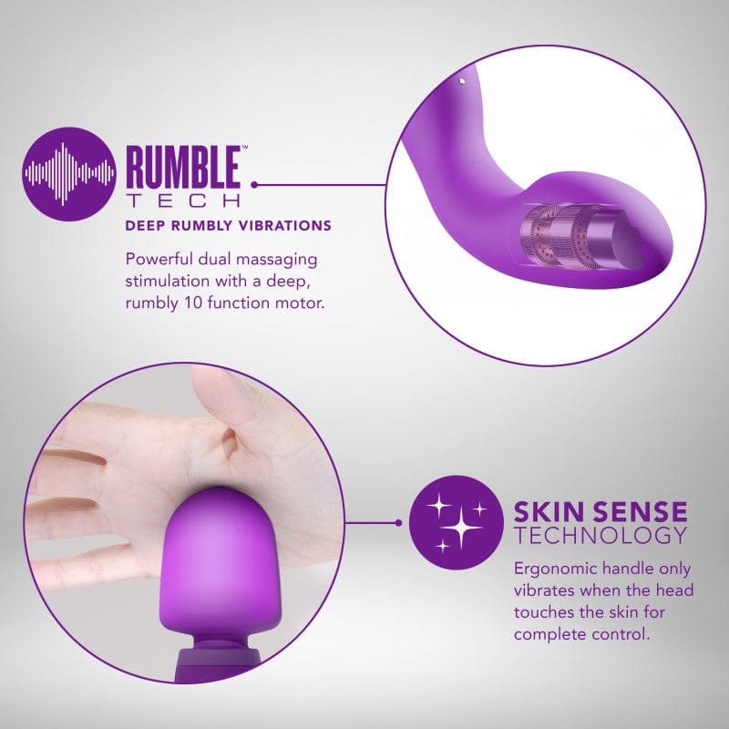 Blush Novelties VIBRATORS Purple Wellness Dual Sense -  USB Rechargeable Massage Wand Vibrator 819835026372
