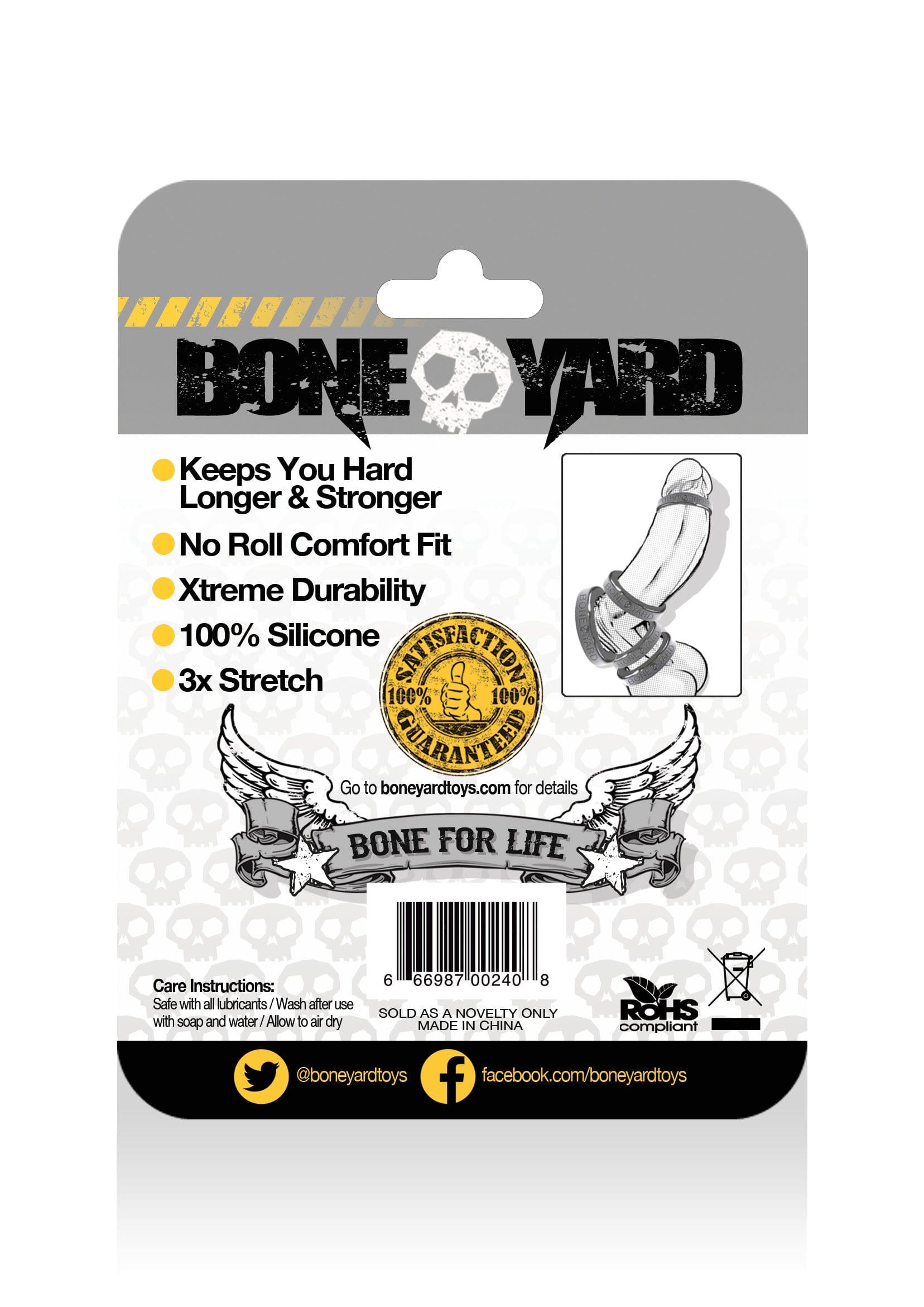 Boneyard Silicone Ring 40mm Premium Performance Cock Ring > Cock Ring > Single