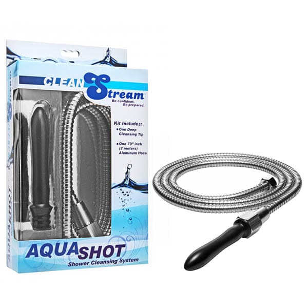 CleanStream Adult Toys Grey Aqua Shot Shower Enema Cleansing System 848518016829
