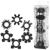 Doc Johnson COCK RINGS Black Tower of Power -  Cock Rings - Set of 6 782421959616