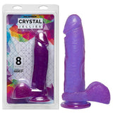 Doc Johnson DONGS Purple Crystal Jellies 8'' Realistic Cock with Balls -  20.3 cm Dong 782421930912