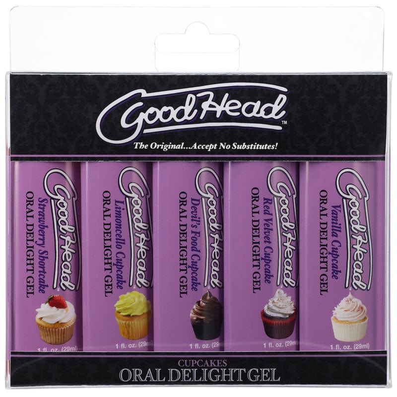 Doc Johnson LOTIONS & LUBES GoodHead Oral Delight Gel - Cupcakes - Flavoured Oral Gels - Set of 5 x 30ml Bottles 782421083212