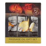 Edible Tropical Massage Oil Trio - Mango, Pineapple & Banana Flavoured - 3 x 59 ml Bottles